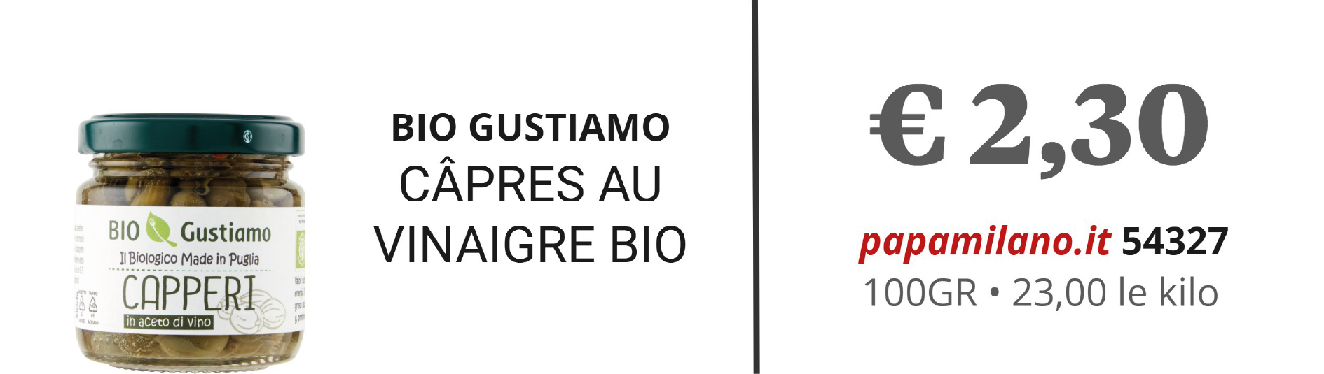 BIO GUSTIAMO CÂPRES AU VINAIGRE BIO